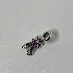 New! Authentic PANDORA S925 ALE Punk Ballerina Shoes Dangle Charm Pink #798339CZ